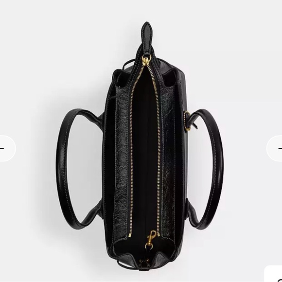 NWT Coach Empire 34 Shoulder Bag in Black Glazed Leather - Picture 7 of 9